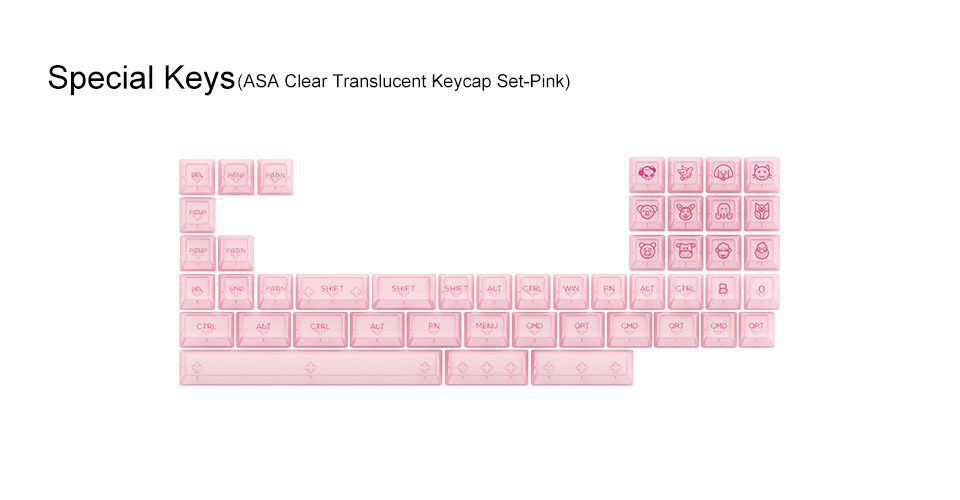 Akko ASA Clear Keycap Set 155-Key Transparent Backlit Keycaps for ANSI Layout 61 87 104 108 MX Switches Mechanical Keyboard Akko ASA Clear Keycap Set 155-Key Transparent Backlit Keycaps for ANSI Layout 61 87 104 108 MX Switches Mechanical Keyboard
