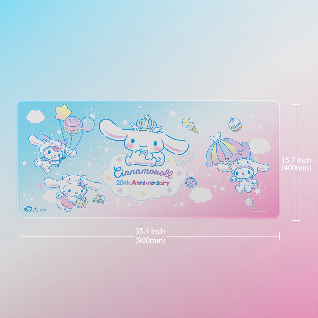 Akko Cinnamorol 20th Anniversary Gaming Mouse Pad XXL Cartoon Cute Anti-Slip Stitched Edge Pattern Durable Desk Mat 90cm*40cm Akko Cinnamorol 20th Anniversary Gaming Mouse Pad XXL Cartoon Cute Anti-Slip Stitched Edge Pattern Durable Desk Mat 90cm*40cm