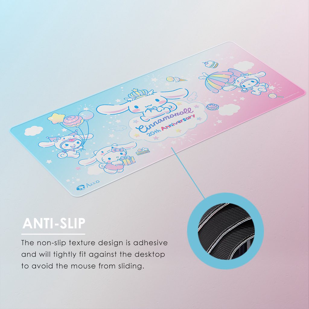 Akko Cinnamorol 20th Anniversary Gaming Mouse Pad XXL Cartoon Cute Anti-Slip Stitched Edge Pattern Durable Desk Mat 90cm*40cm Akko Cinnamorol 20th Anniversary Gaming Mouse Pad XXL Cartoon Cute Anti-Slip Stitched Edge Pattern Durable Desk Mat 90cm*40cm