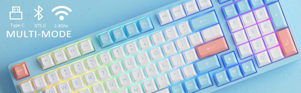 Akko 3098B Doll of the Princess RGB Hot-Swap Wireless Mechanical Gaming Keyboard 98-key Multi-Modes Bluetooth 5.0/2.4GHz/Type-C Akko 3098B Doll of the Princess RGB Hot-Swap Wireless Mechanical Gaming Keyboard 98-key Multi-Modes Bluetooth 5.0/2.4GHz/Type-C