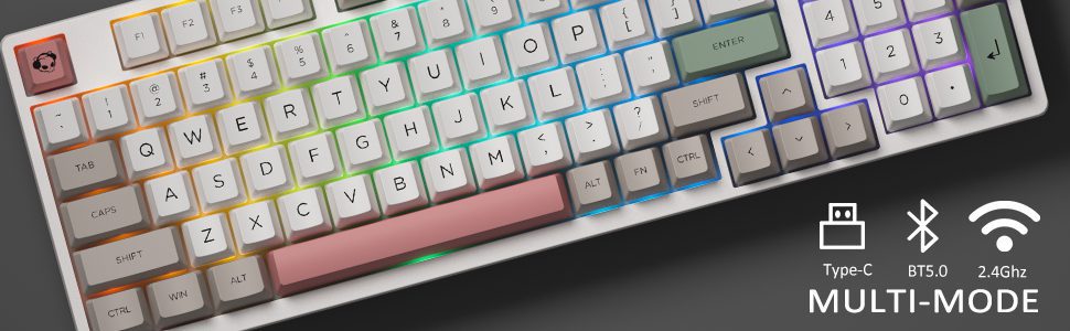 Akko 3098B 9009 Retro RGB Hot-Swap Wireless Mechanical Gaming Keyboard 98-key Multi-Modes BT5.0/2.4GHz/Type-C PBT Double Shot Akko 3098B 9009 Retro RGB Hot-Swap Wireless Mechanical Gaming Keyboard 98-key Multi-Modes BT5.0/2.4GHz/Type-C PBT Double Shot