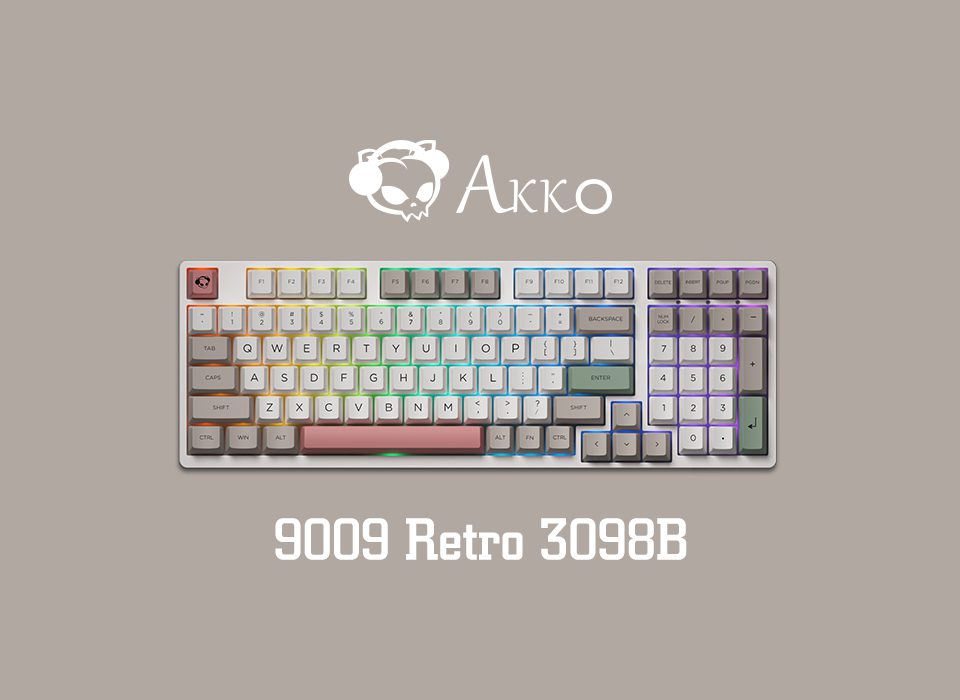 Akko 3098B 9009 Retro RGB Hot-Swap Wireless Mechanical Gaming Keyboard 98-key Multi-Modes BT5.0/2.4GHz/Type-C PBT Double Shot Akko 3098B 9009 Retro RGB Hot-Swap Wireless Mechanical Gaming Keyboard 98-key Multi-Modes BT5.0/2.4GHz/Type-C PBT Double Shot