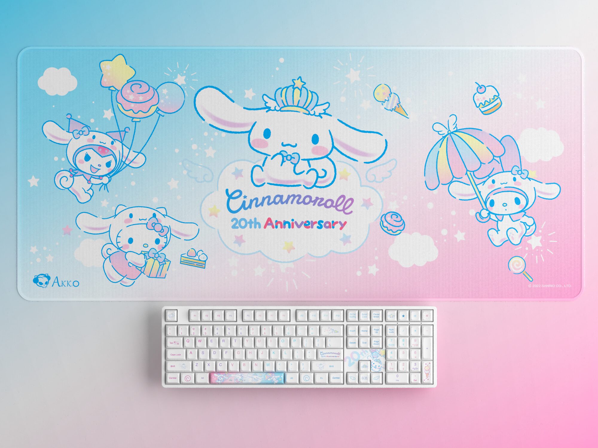 Akko 5108B Plus Cinnamorol 20th Anniversary RGB Hot-Swap Mechanical Gaming Keyboard 108-key Bluetooth 5.0 & 2.4GHz & Type-C Akko 5108B Plus Cinnamorol 20th Anniversary RGB Hot-Swap Mechanical Gaming Keyboard 108-key Bluetooth 5.0 & 2.4GHz & Type-C