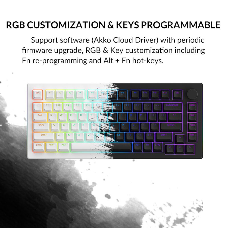 Akko 5075S/5087S/3084S/3068S RGB LED Hot-swap Mechanical Gaming Keyboard Shine-through Keycaps USB Wired with Knob for PC Laptop Akko 5075S/5087S/3084S/3068S RGB LED Hot-swap Mechanical Gaming Keyboard Shine-through Keycaps USB Wired with Knob for PC Laptop