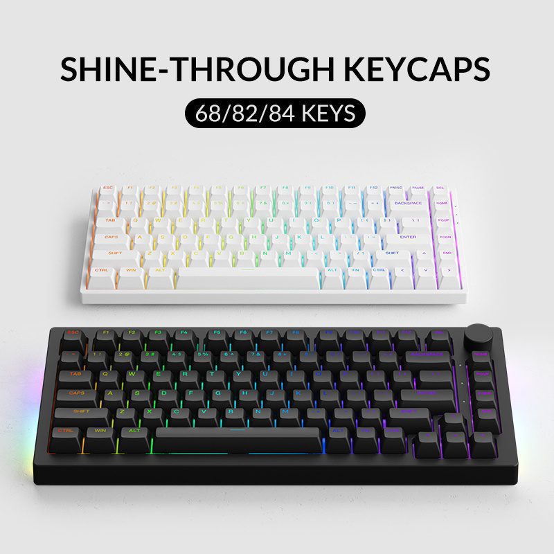 Akko 5075S/5087S/3084S/3068S RGB LED Hot-swap Mechanical Gaming Keyboard Shine-through Keycaps USB Wired with Knob for PC Laptop