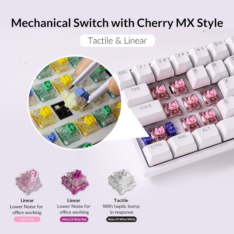 Akko 5075S/5087S/3084S/3068S RGB LED Hot-swap Mechanical Gaming Keyboard Shine-through Keycaps USB Wired with Knob for PC Laptop Akko 5075S/5087S/3084S/3068S RGB LED Hot-swap Mechanical Gaming Keyboard Shine-through Keycaps USB Wired with Knob for PC Laptop