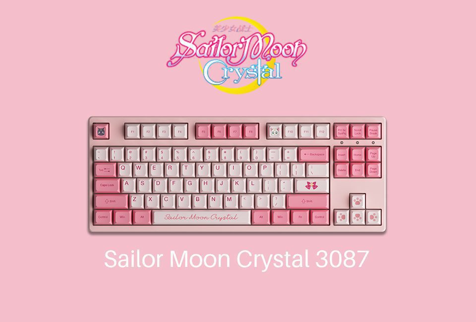 Akko 3087 Sailor Moon Crystall Mechanical Gaming Keyboard Wired 87-Key TKL with JDA Profile PBT Dye-Sub Keycaps N-key Rollover Akko 3087 Sailor Moon Crystall Mechanical Gaming Keyboard Wired 87-Key TKL with JDA Profile PBT Dye-Sub Keycaps N-key Rollover