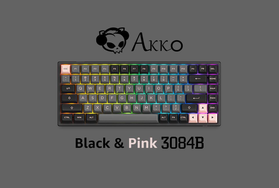Akko 3084B Plus Black & Pink RGB Hot-Swap Wireless Mechanical Gaming Keyboard 84-Key Multi-Modes BT 5.0/2.4GHz/Type-C PBT Keycap Akko 3084B Plus Black & Pink RGB Hot-Swap Wireless Mechanical Gaming Keyboard 84-Key Multi-Modes BT 5.0/2.4GHz/Type-C PBT Keycap