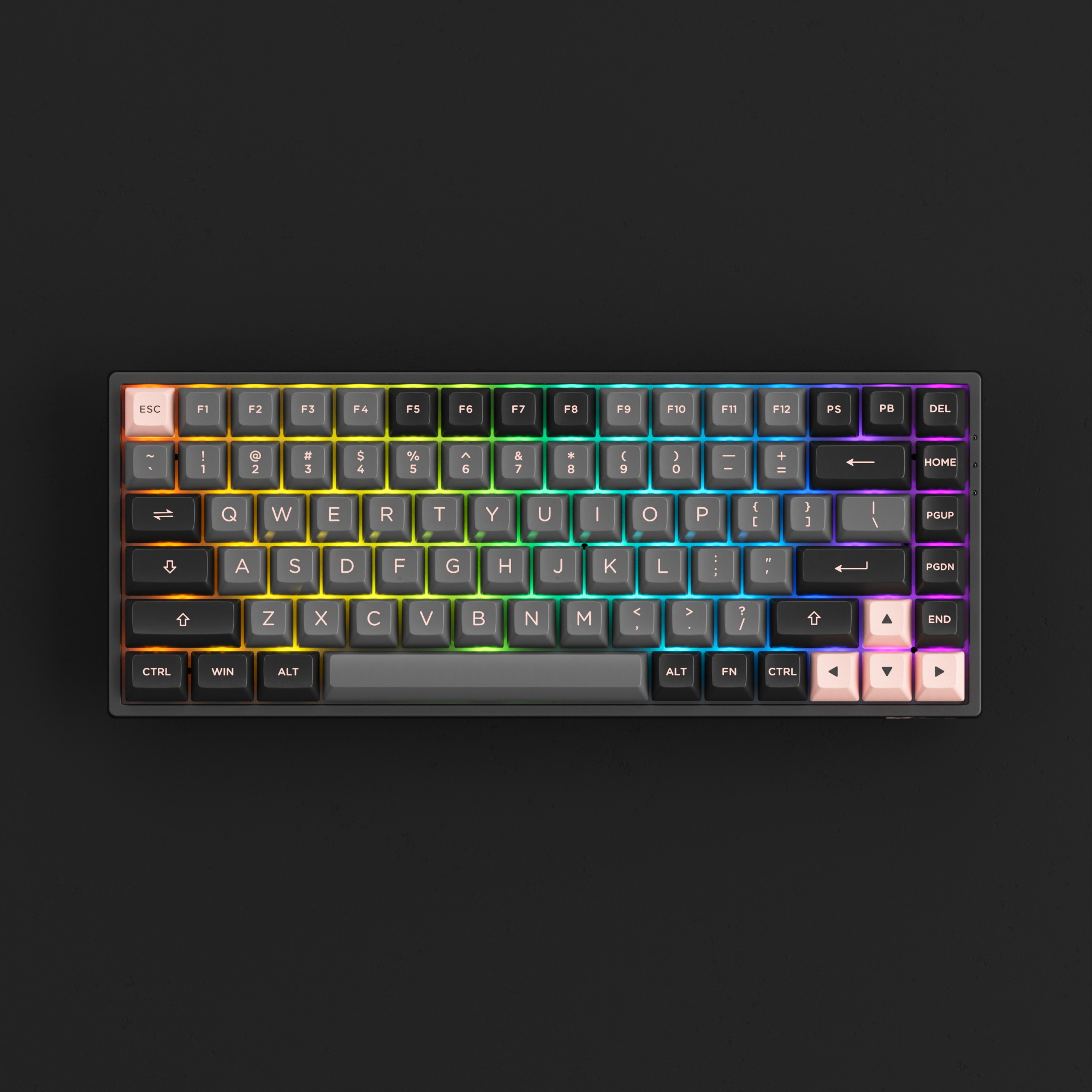 Akko 3084B Plus Black & Pink RGB Hot-Swap Wireless Mechanical Gaming Keyboard 84-Key Multi-Modes BT 5.0/2.4GHz/Type-C PBT Keycap