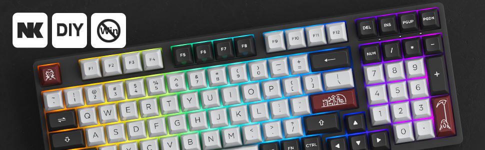 Akko 3098S Dracula Castle RGB Backlit Hot-Swap Mechanical Gaming Keyboard Wired 98-Key with PBT Double-shot ASA Profile Keycaps Akko 3098S Dracula Castle RGB Backlit Hot-Swap Mechanical Gaming Keyboard Wired 98-Key with PBT Double-shot ASA Profile Keycaps