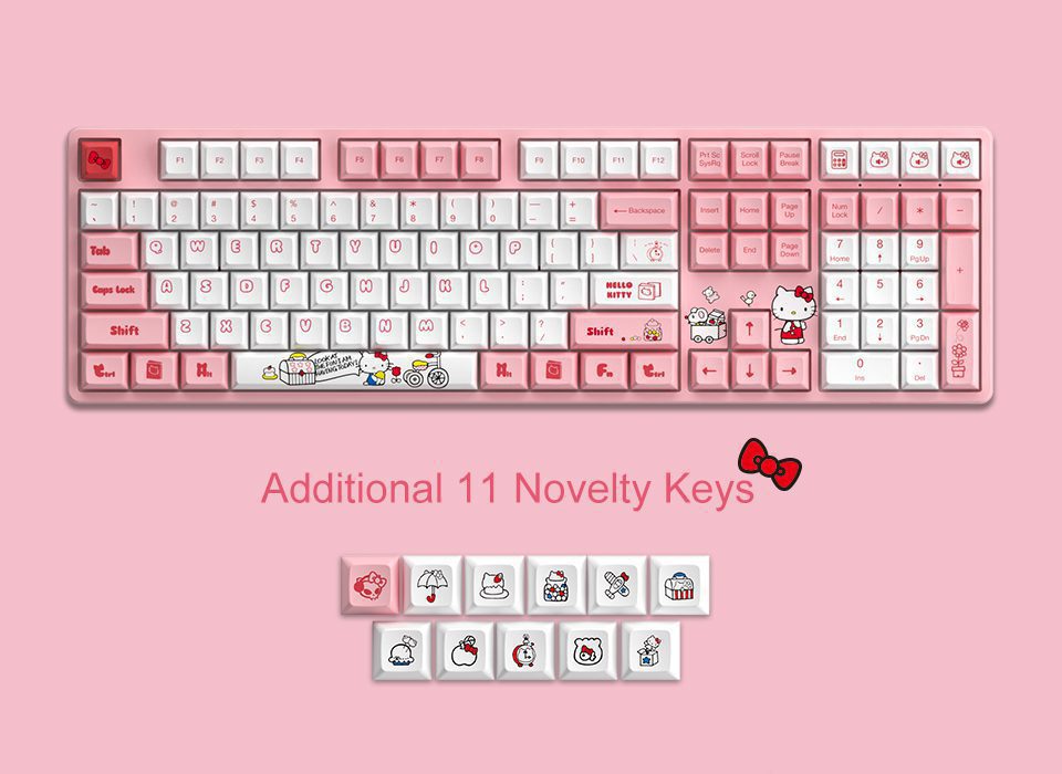 Akko 5108S Hell Kitty RGB Backlit Full-Size Mechanical Gaming Keyboard Wired 108-key with OSA Profile PBT Dye-Sub Keycaps Akko 5108S Hell Kitty RGB Backlit Full-Size Mechanical Gaming Keyboard Wired 108-key with OSA Profile PBT Dye-Sub Keycaps