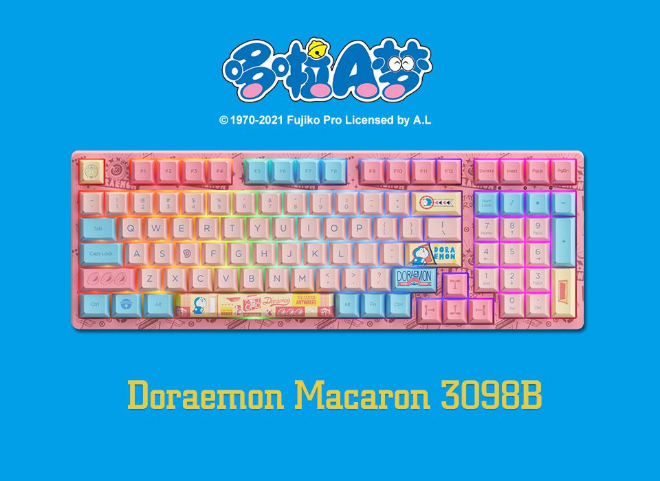 Akko 3098B Doraemo Macaron RGB Hot-Swap Wireless Mechanical Gaming Keyboard Three-Modes BT5.0/2.4GHz/USB-Type C for Mac / Wins Akko 3098B Doraemo Macaron RGB Hot-Swap Wireless Mechanical Gaming Keyboard Three-Modes BT5.0/2.4GHz/USB-Type C for Mac / Wins