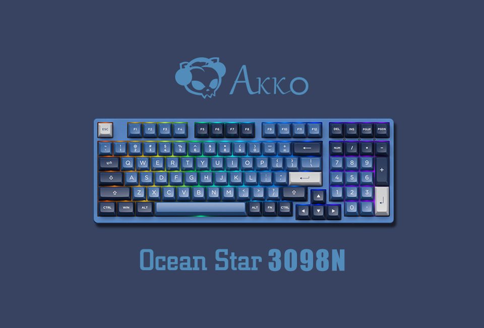 Akko 3098N Ocean Star RGB Hot-Swap Wireless Mechanical Gaming Keyboard 98-key Nordic Chip Multi-Modes BT5.0/2.4GHz/USB-Type C Akko 3098N Ocean Star RGB Hot-Swap Wireless Mechanical Gaming Keyboard 98-key Nordic Chip Multi-Modes BT5.0/2.4GHz/USB-Type C