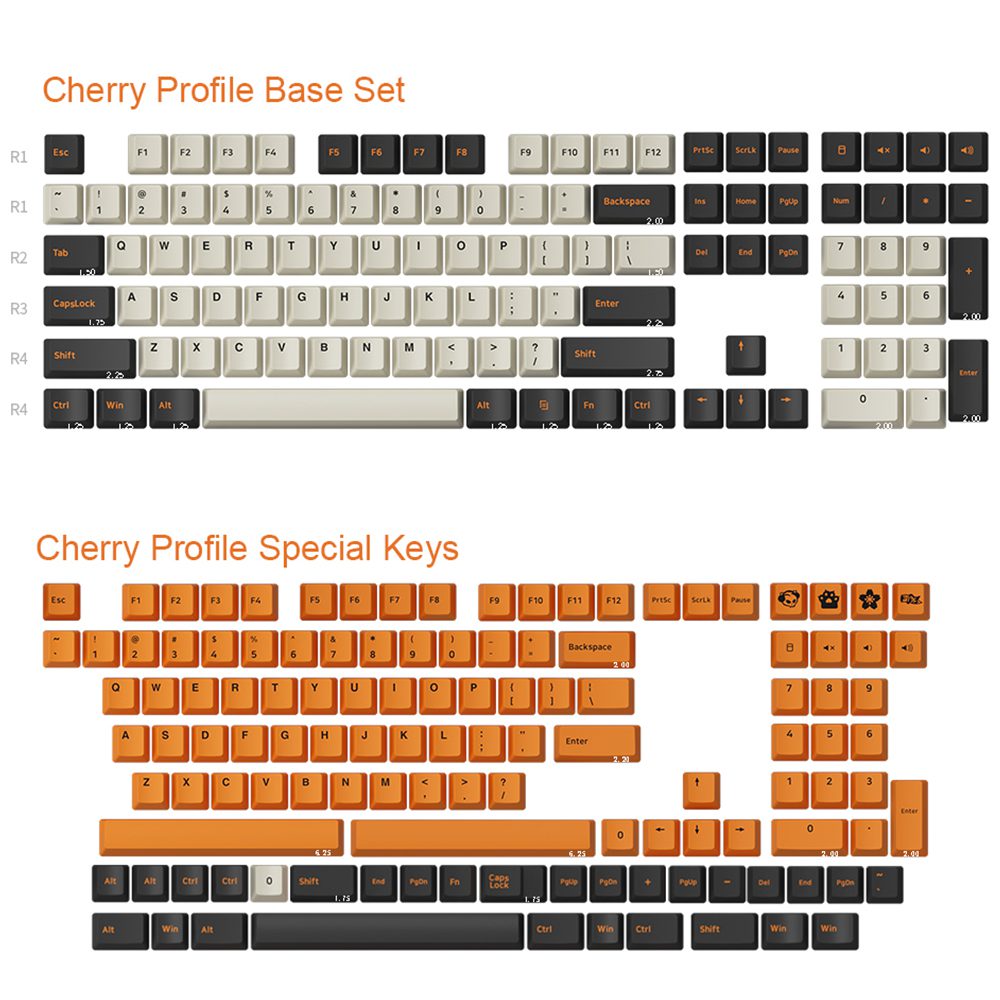 AKKO Carbon Retro 158-Key ASA Profile/229-Key Cherry Profile Keycaps Set PBT Double-shot Full Keycaps Set with Custom Box AKKO Carbon Retro 158-Key ASA Profile/229-Key Cherry Profile Keycaps Set PBT Double-shot Full Keycaps Set with Custom Box