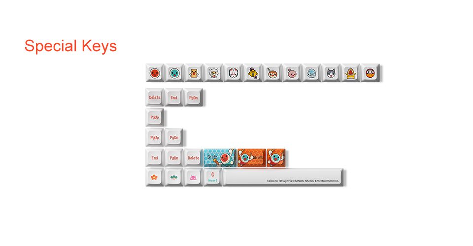 Akko Taiko no Tatsujin Keycap Set 137-key PBT Dye-Sublimation JDA Profile Mechanical Keyboard Keycaps Cartoon Cute Gift Akko Taiko no Tatsujin Keycap Set 137-key PBT Dye-Sublimation JDA Profile Mechanical Keyboard Keycaps Cartoon Cute Gift