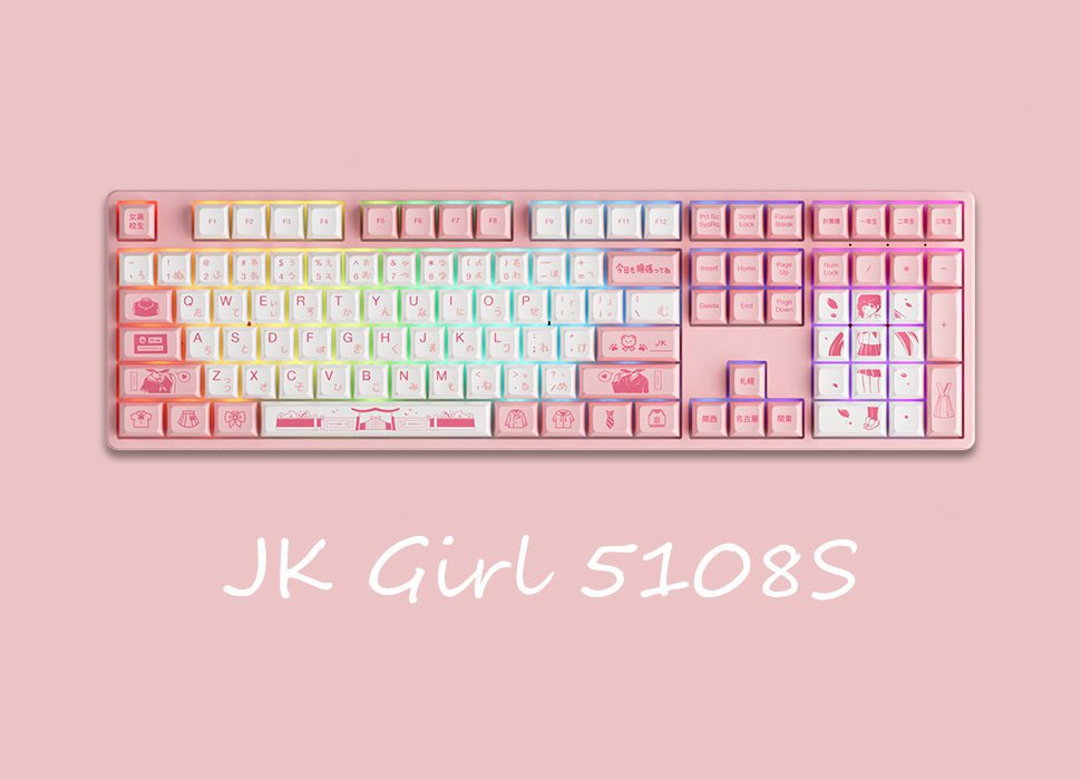 Akko 5108S JK Girl RGB Backlit Full-Size Mechanical Gaming Keyboard Wired 108-key with OSA Profile PBT Dye-Sub Keycaps Akko 5108S JK Girl RGB Backlit Full-Size Mechanical Gaming Keyboard Wired 108-key with OSA Profile PBT Dye-Sub Keycaps