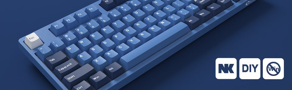 Akko 3087DS Ocean Star Mechanical Gaming Keyboard Wired TKL 87-key with Cherry Profile PBT Double-Shot Keycaps N-key Rollover Akko 3087DS Ocean Star Mechanical Gaming Keyboard Wired TKL 87-key with Cherry Profile PBT Double-Shot Keycaps N-key Rollover