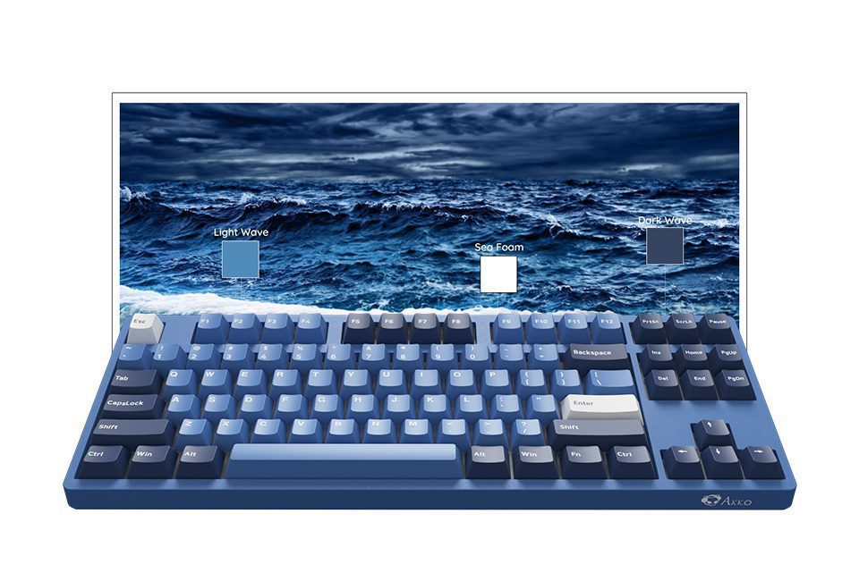 Akko 3087DS Ocean Star Mechanical Gaming Keyboard Wired TKL 87-key with Cherry Profile PBT Double-Shot Keycaps N-key Rollover Akko 3087DS Ocean Star Mechanical Gaming Keyboard Wired TKL 87-key with Cherry Profile PBT Double-Shot Keycaps N-key Rollover