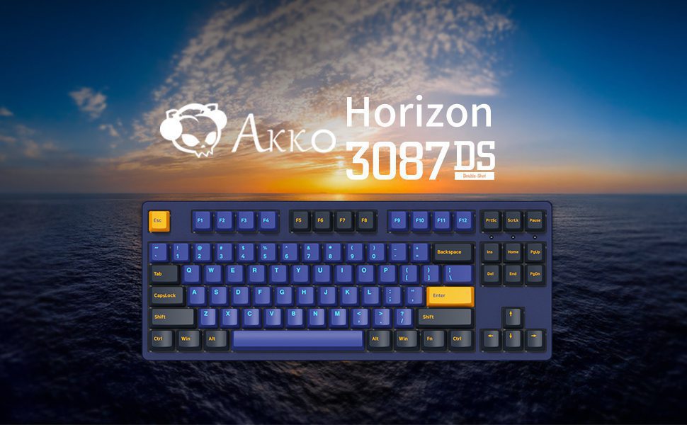 Akko 3087DS Horizon Mechanical Gaming Keyboard Wired 87-Key TKL with Cherry Profile PBT Double Shot Keycaps N-key Rollover Akko 3087DS Horizon Mechanical Gaming Keyboard Wired 87-Key TKL with Cherry Profile PBT Double Shot Keycaps N-key Rollover
