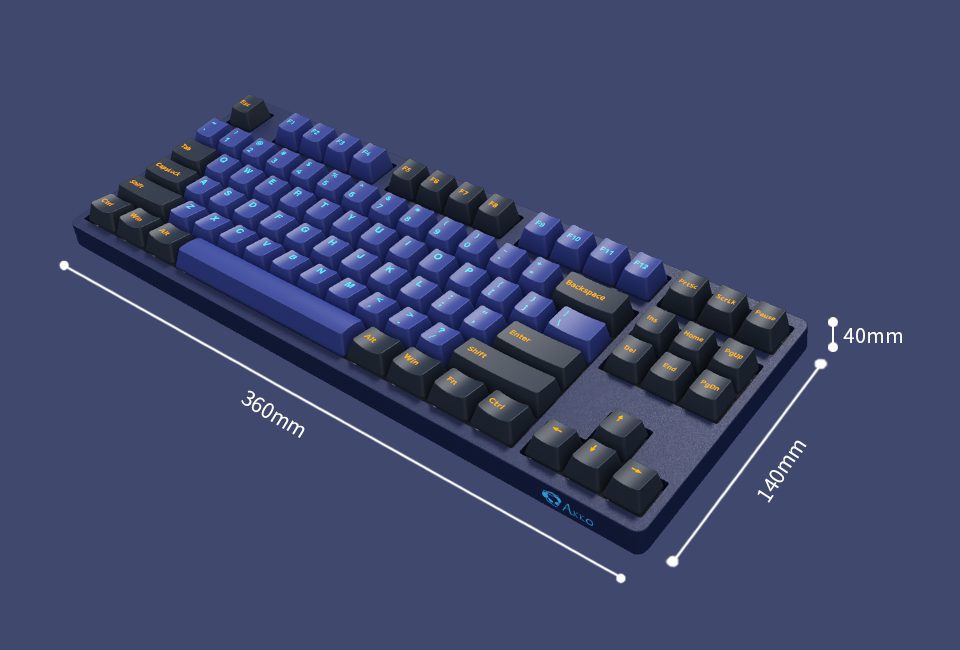 Akko 3087DS Horizon Mechanical Gaming Keyboard Wired 87-Key TKL with Cherry Profile PBT Double Shot Keycaps N-key Rollover
