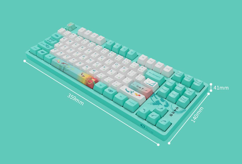 Akko 3087 V2 Monetโs Pond Mechanical Gaming Keyboard Wired TKL 87-Key with OEM Profile PBT Dye-Sublimation Keycap N-key Rollover