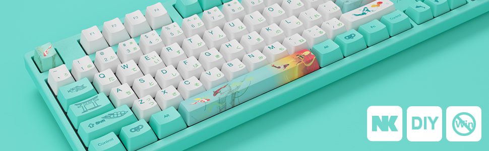 Akko 3108 V2 Monet’s Pond Full-Size Mechanical Gaming Keyboard Wired 108-key with OEM Profile PBT Dye-Sublimation Keycaps