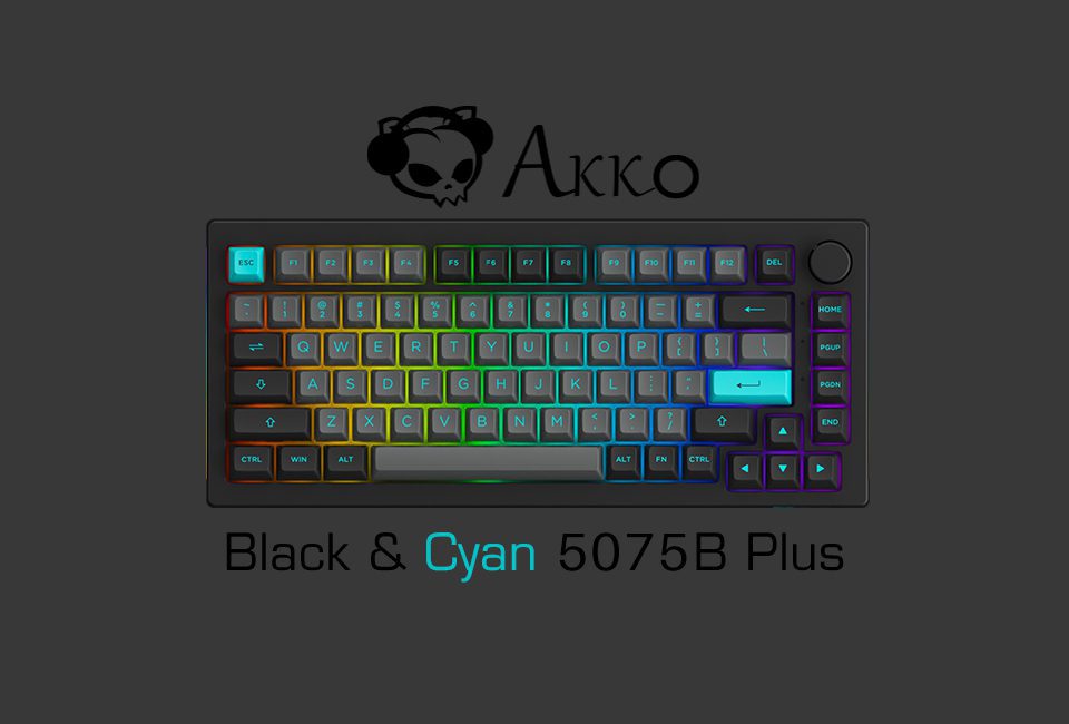 Akko 5075B Plus Black&Cyan 75% Hot Swappable Multi-Modes RGB Mechanical Gaming Keyboard 2.4GHz Wireless/USB Type-C/Bluetooth 5.0 Akko 5075B Plus Black&Cyan 75% Hot Swappable Multi-Modes RGB Mechanical Gaming Keyboard 2.4GHz Wireless/USB Type-C/Bluetooth 5.0