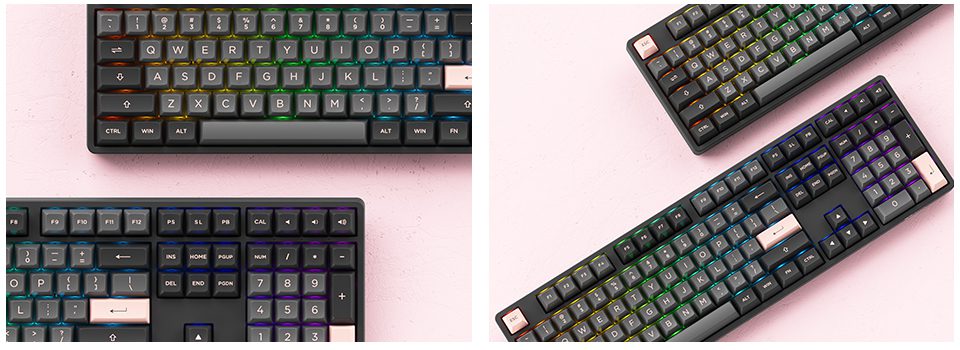 Akko 5108S Black&Pink Full-Size Wired Hot-Swap Mechanical Gaming Keyboard RGB Backlit 108-key with ASA PBT Double-shot Keycaps