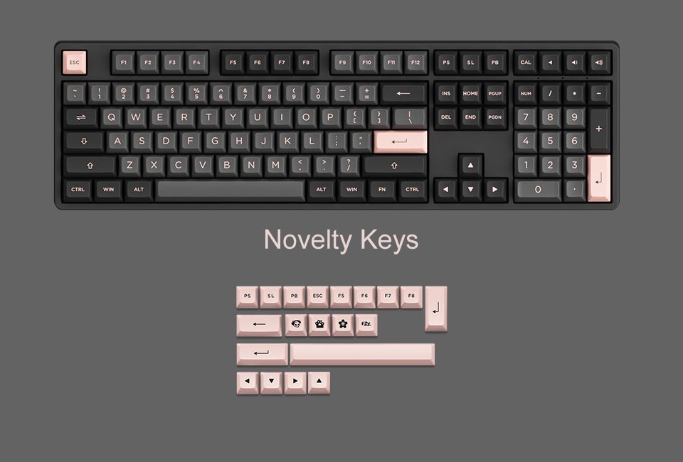 Akko 5108S Black&Pink Full-Size Wired Hot-Swap Mechanical Gaming Keyboard RGB Backlit 108-key with ASA PBT Double-shot Keycaps