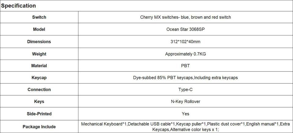 Akko 3068 SP Ocean Star Mechanical Gaming Keyboard Wired USB-C 68-key with OEM Profile PBT Dye-Sublimation Keycaps for Computer Akko 3068 SP Ocean Star Mechanical Gaming Keyboard Wired USB-C 68-key with OEM Profile PBT Dye-Sublimation Keycaps for Computer