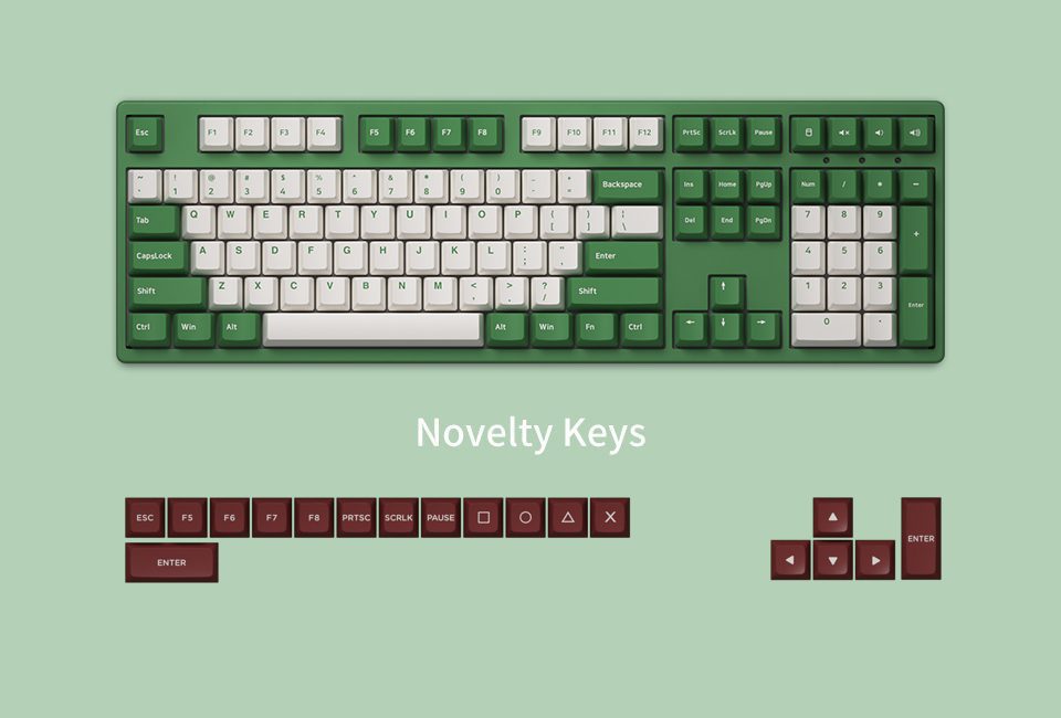 Akko 3108 DS Matcha Red Bean Full-Size Mechanical Gaming Keyboard Wired 108-key with OEM Profile PBT Double-Shot Keycaps