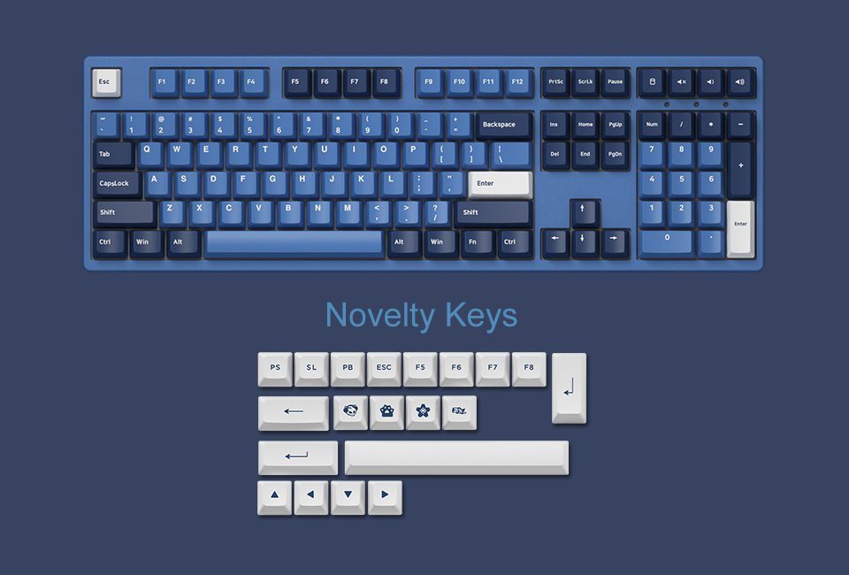 Akko 3108 DS Ocean Star Full-Size Mechanical Gaming Keyboard Wired 108-key with Cherry Profile PBT Double-Shot Keycaps