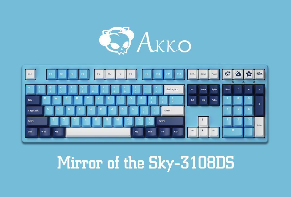 Akko 3108 V2 Mirror of the Sky Full-Size Mechanical Gaming Keyboard Wired 108-key with Cherry Profile PBT Double-Shot Keycaps Akko 3108 V2 Mirror of the Sky Full-Size Mechanical Gaming Keyboard Wired 108-key with Cherry Profile PBT Double-Shot Keycaps