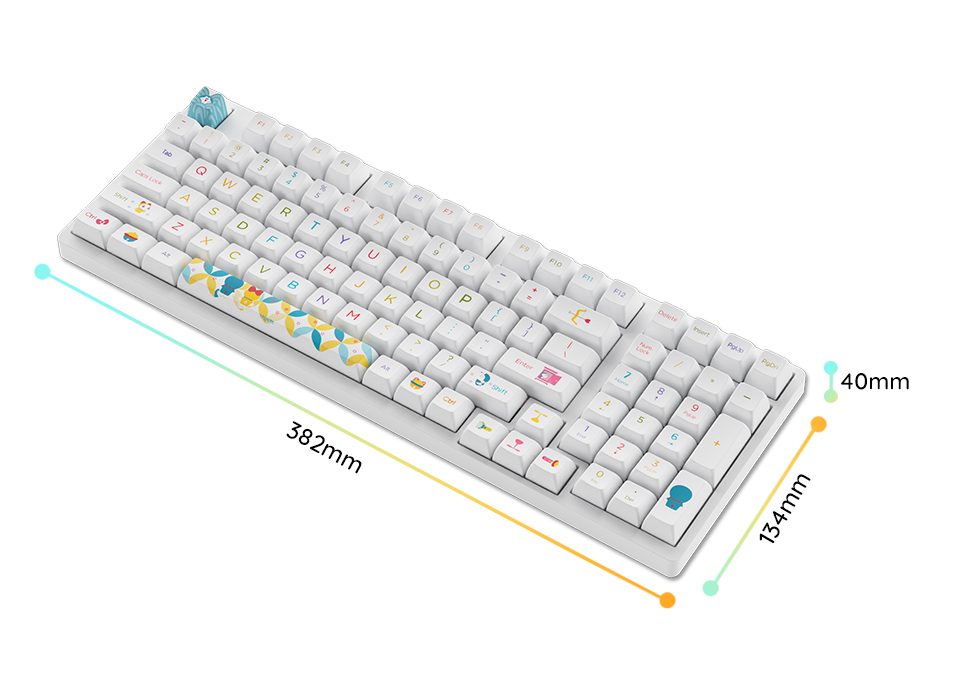 Akko 3098B Doraemo Rainbow RGB Hot-Swap Wireless Mechanical Gaming Keyboard 98-key Multi-Modes Bluetooth 5.0/2.4GHz/USB Type-C Akko 3098B Doraemo Rainbow RGB Hot-Swap Wireless Mechanical Gaming Keyboard 98-key Multi-Modes Bluetooth 5.0/2.4GHz/USB Type-C