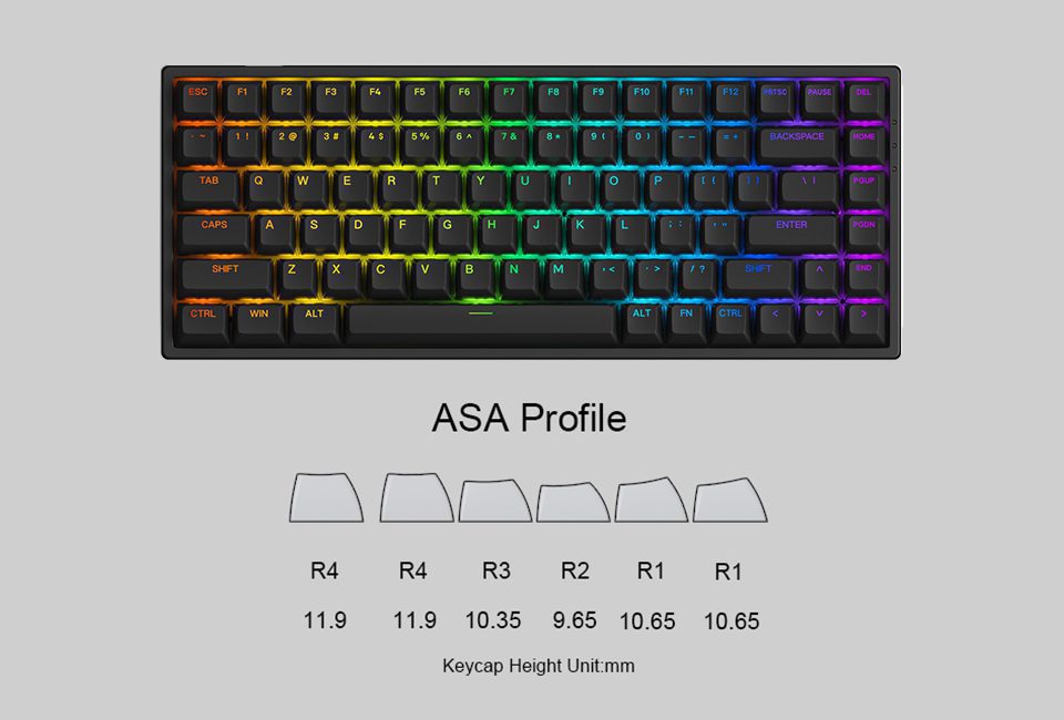 Akko 3084S Shine-Through Black RGB Hot-Swap Mechanical Gaming Keyboard Wired 84-Key with ASA Profiled PBT Double-shot Keycaps Akko 3084S Shine-Through Black RGB Hot-Swap Mechanical Gaming Keyboard Wired 84-Key with ASA Profiled PBT Double-shot Keycaps