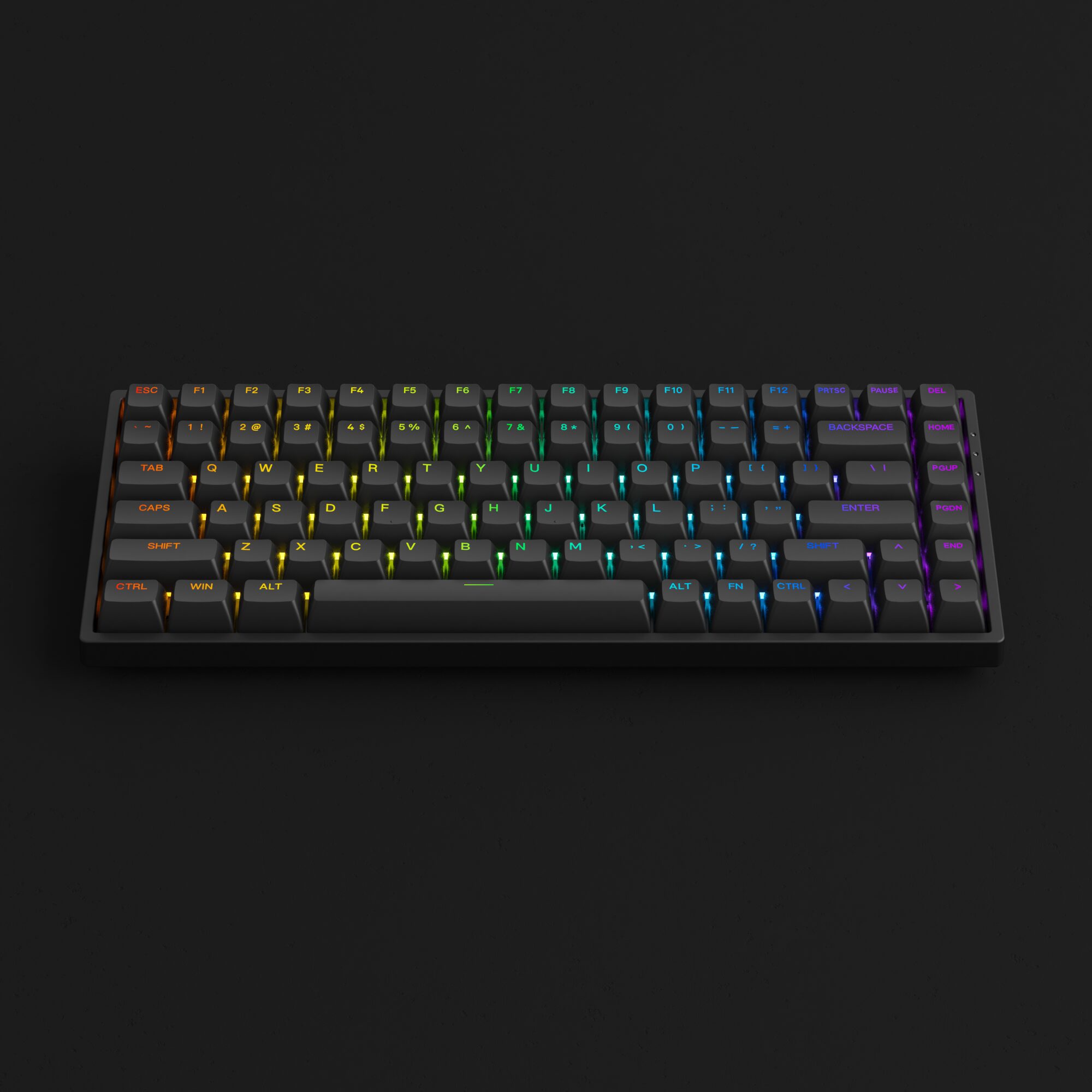 Akko 3084S Shine-Through Black RGB Hot-Swap Mechanical Gaming Keyboard Wired 84-Key with ASA Profiled PBT Double-shot Keycaps