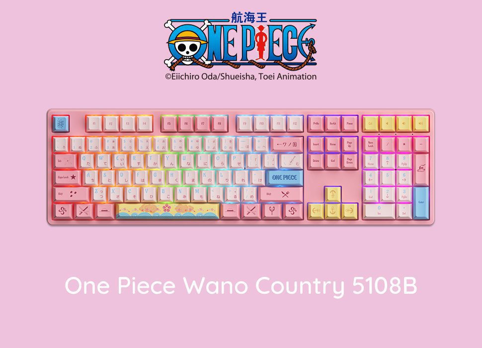 Akko 5108B One Piec Wano Country RGB Hot-Swap Mechanical Gaming Keyboard 108-key Multi-Modes Bluetooth 5.0/2.4GHz/Type-C Akko 5108B One Piec Wano Country RGB Hot-Swap Mechanical Gaming Keyboard 108-key Multi-Modes Bluetooth 5.0/2.4GHz/Type-C