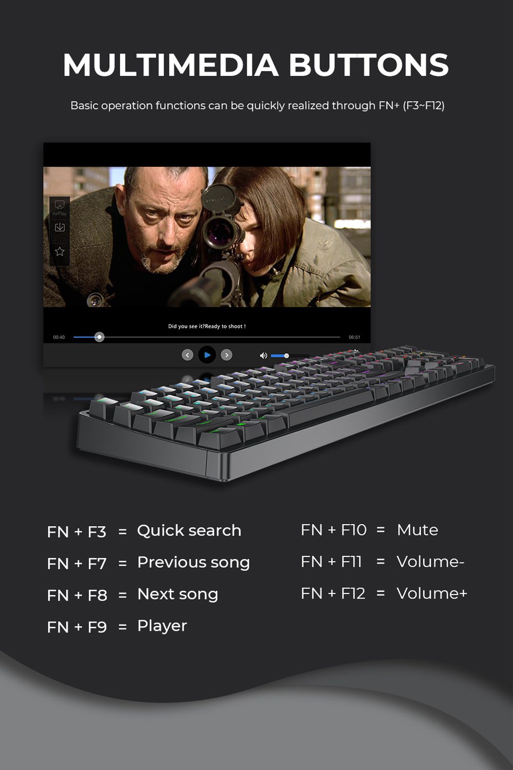 DAREU Wired Mechanical Keyboard Ergonomic RGB Backlight Gaming Keyboard with Multimedia Buttons Full Key Conflict-free DAREU Wired Mechanical Keyboard Ergonomic RGB Backlight Gaming Keyboard with Multimedia Buttons Full Key Conflict-free