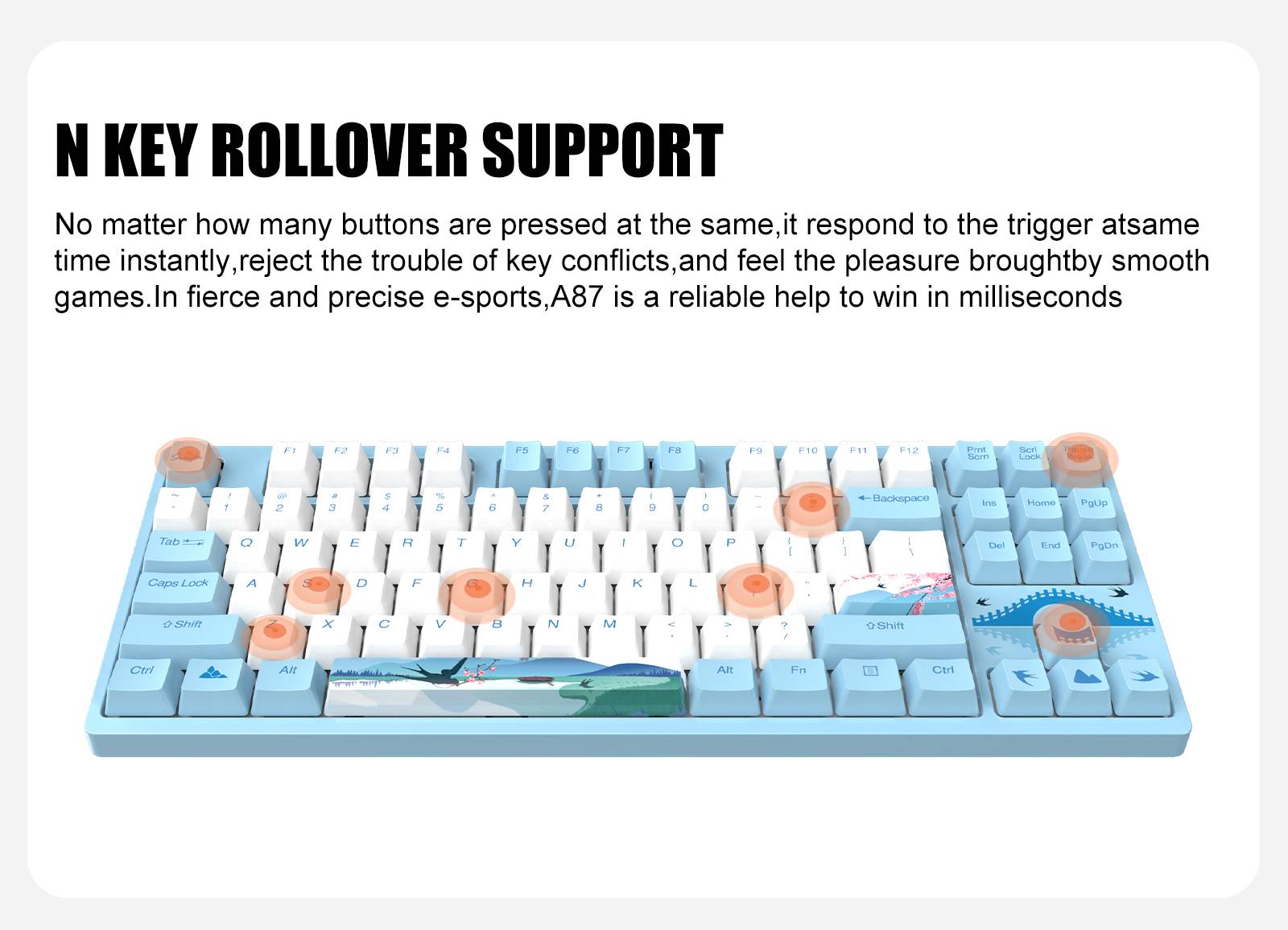 DAREU 87 Keys Wired Mechanical Keyboard Cherry MX Switch PBT Keycaps N-Key Rollover Icy Blue Backlight Gaming Keyboard DAREU 87 Keys Wired Mechanical Keyboard Cherry MX Switch PBT Keycaps N-Key Rollover Icy Blue Backlight Gaming Keyboard