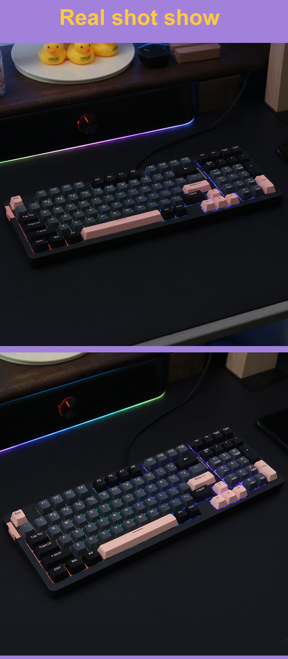 DAREU A98 Wired Mechanical Keyboard PC Gamer Linear Switch 98 Keys Hotswappable Gasket RGB Macro Set KB Gamer Accessories DAREU A98 Wired Mechanical Keyboard PC Gamer Linear Switch 98 Keys Hotswappable Gasket RGB Macro Set KB Gamer Accessories