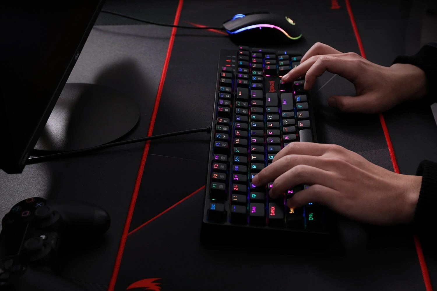 Redragon K582 RGB Backlit Mechanical Keyboard USB Wired 104 Keys Red Switch Ergonomic Design Gaming Keyboard for PC Laptop Gamer Redragon K582 RGB Backlit Mechanical Keyboard USB Wired 104 Keys Red Switch Ergonomic Design Gaming Keyboard for PC Laptop Gamer