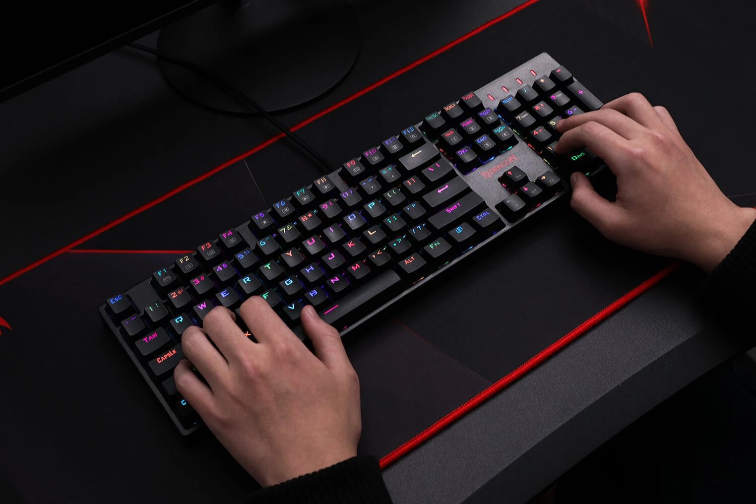Redragon K582 RGB LED Backlit Mechanical Gaming Keyboard with 104 Keys-Linear and Quiet Red Switches For Game Laptop PC Redragon K582 RGB LED Backlit Mechanical Gaming Keyboard with 104 Keys-Linear and Quiet Red Switches For Game Laptop PC