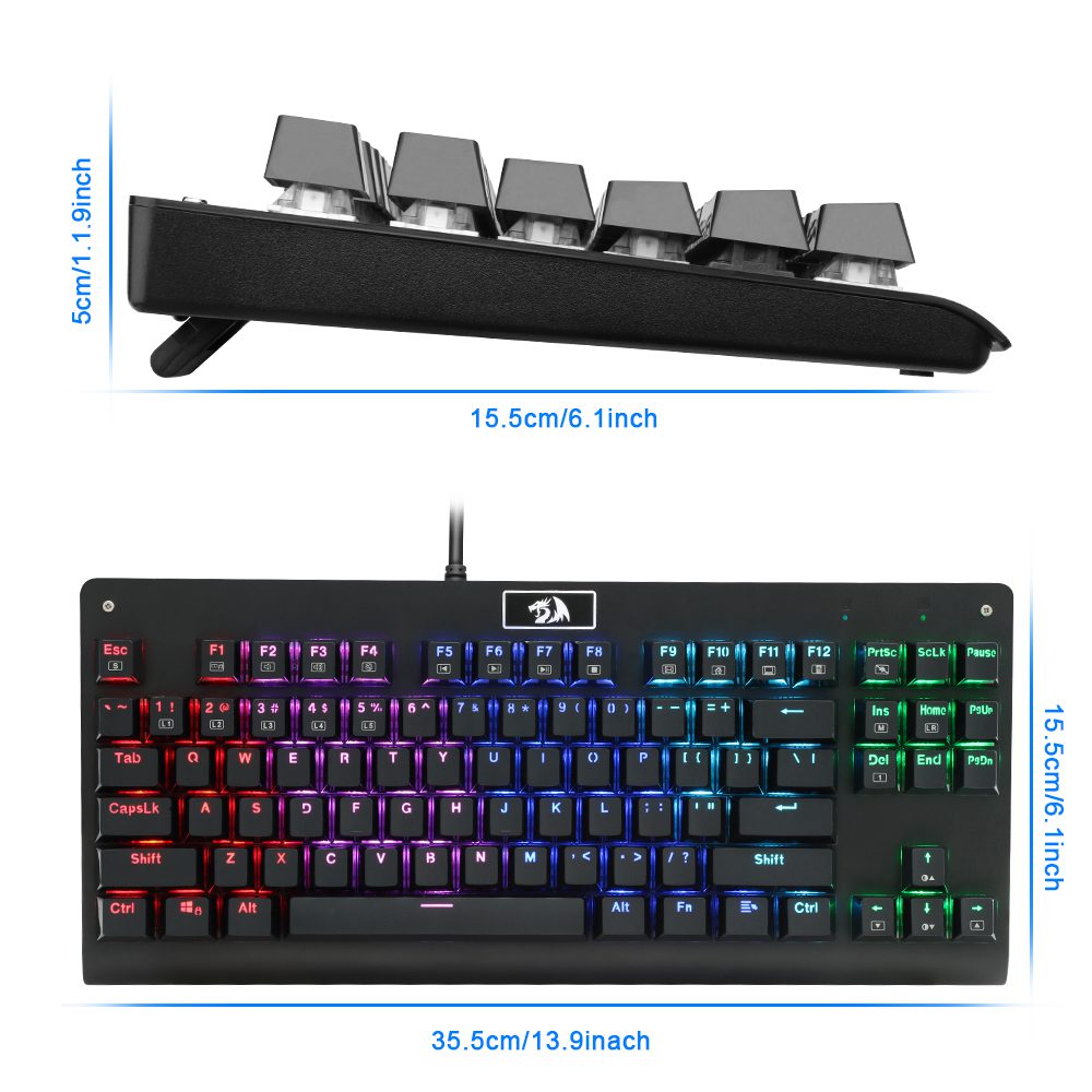 Redragon K568 RGB Dark Avengers Mech Keyboard 100% ghost proof 87 key blue switch black Redragon K568 RGB Dark Avengers Mech Keyboard 100% ghost proof 87 key blue switch black