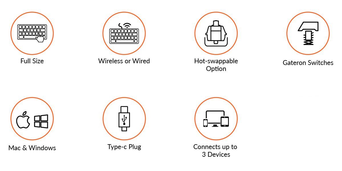 Keychron K10 G 104 Keys Bluetooth Wireless Mechanical Keyboard White Backlight Hot-Swap Gateron Switch For Mac Windows Keychron K10 G 104 Keys Bluetooth Wireless Mechanical Keyboard White Backlight Hot-Swap Gateron Switch For Mac Windows