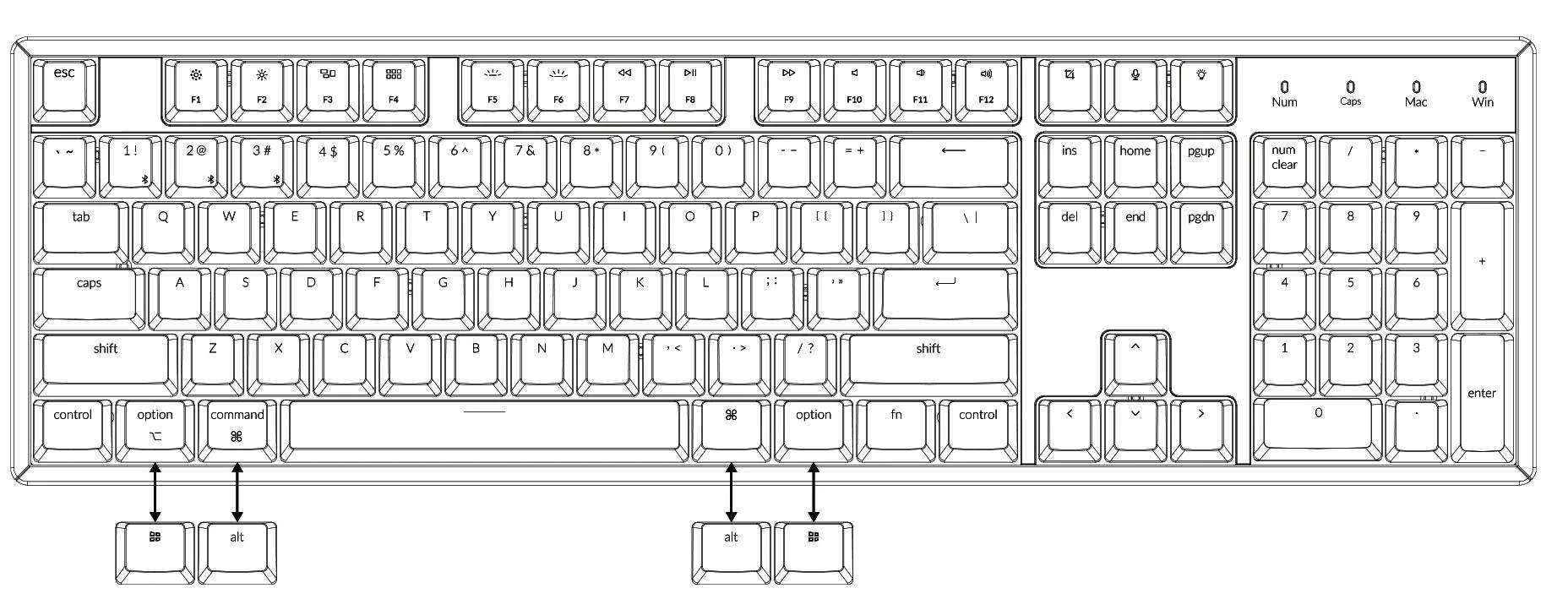 Keychron K10 G 104 Keys Bluetooth Wireless Mechanical Keyboard White Backlight Hot-Swap Gateron Switch For Mac Windows Keychron K10 G 104 Keys Bluetooth Wireless Mechanical Keyboard White Backlight Hot-Swap Gateron Switch For Mac Windows