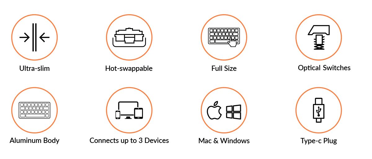 Keychron K5 SE E Ultra-Slim Bluetooth Wireless Mechanical Keyboard RGB Backlight Low Profile Optical Switch Hot-Swappable Keychron K5 SE E Ultra-Slim Bluetooth Wireless Mechanical Keyboard RGB Backlight Low Profile Optical Switch Hot-Swappable