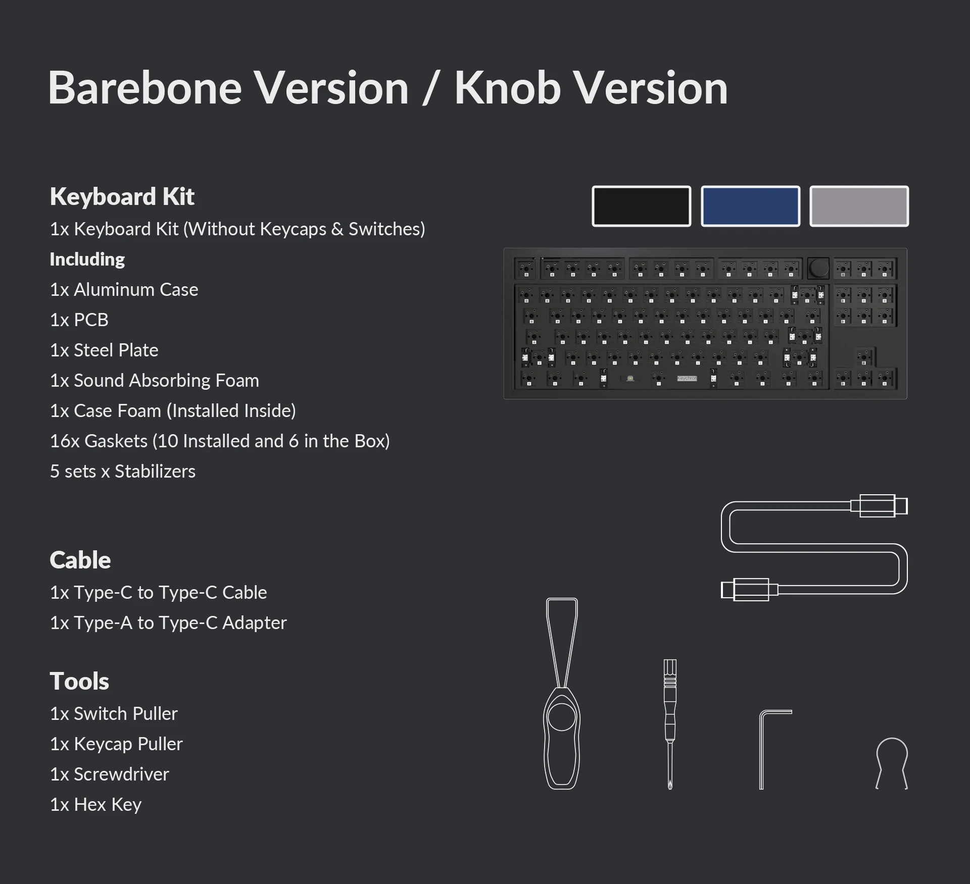 Keychron Q3 QMK Barebone Custom Mechanical Compact 80% Layout Keyboard Keychron Q3 QMK Barebone Custom Mechanical Compact 80% Layout Keyboard