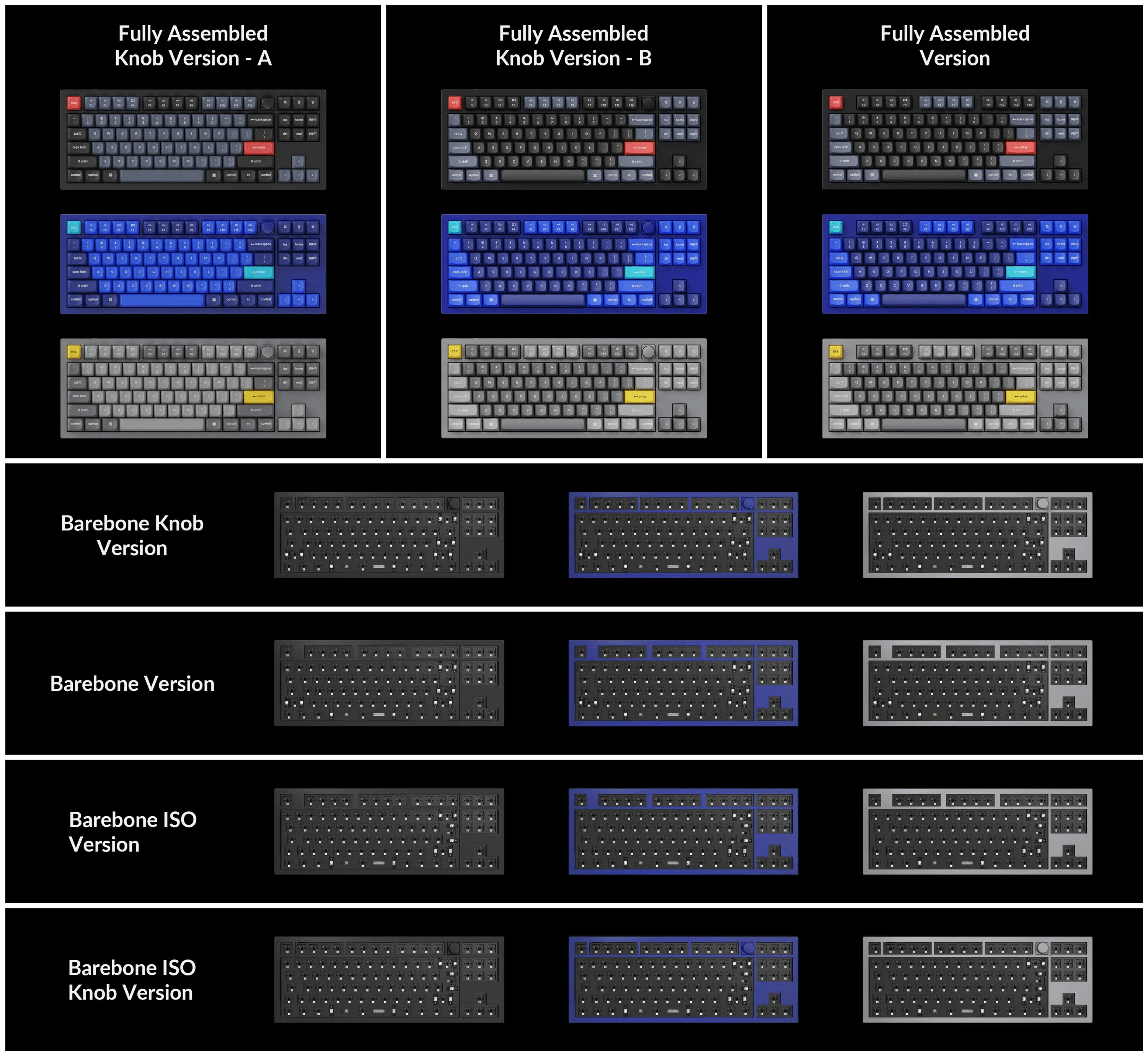 Keychron Q3 QMK Barebone Custom Mechanical Compact 80% Layout Keyboard Keychron Q3 QMK Barebone Custom Mechanical Compact 80% Layout Keyboard