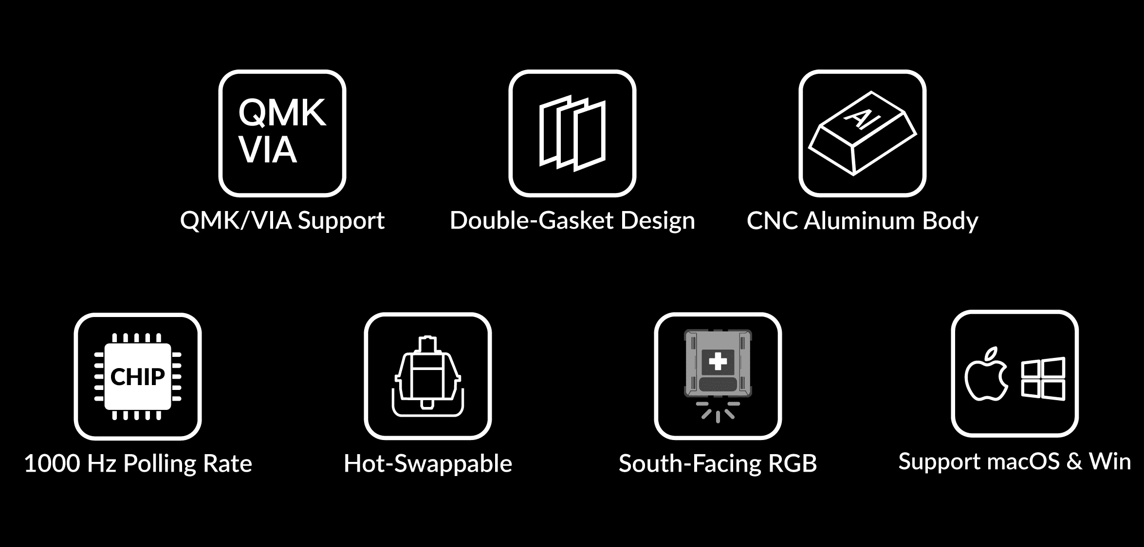 Keychron Q6 QMK Custom Mechanical Barebone ANSI Keyboard 100% Layout - Non-Knob Version