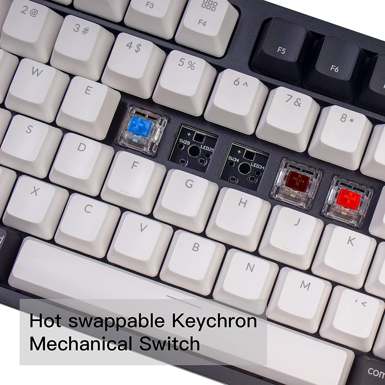 Keychron C1 MXZ Wired Mechanical Keyboard Retro Color Tenkeyless 87 Keys Hot-Swappable Switch for Windows Mac Keychron C1 MXZ Wired Mechanical Keyboard Retro Color Tenkeyless 87 Keys Hot-Swappable Switch for Windows Mac